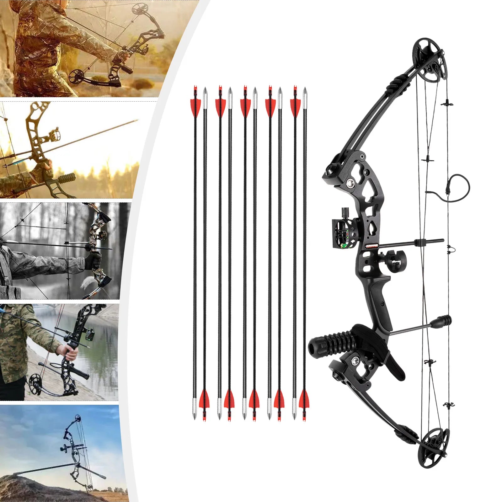 Right Hand Archery Compound Bows Draw Weight 30-55lbs,Adjustable for Adults and Beginners 310fps