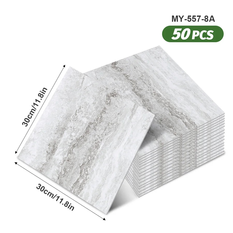 50pcs SXP Floor Sticker Peel and Stick 11.81x11.81in Self adhesive Wall Stickers Easy DIY 1.5mm thick Applies to any indoor