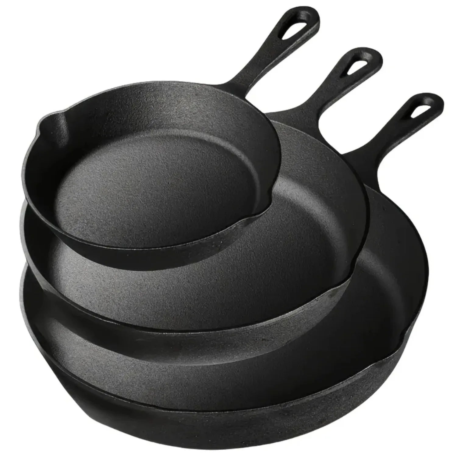 3PCS Pre-Seasoned Cast Iron Skillet Set