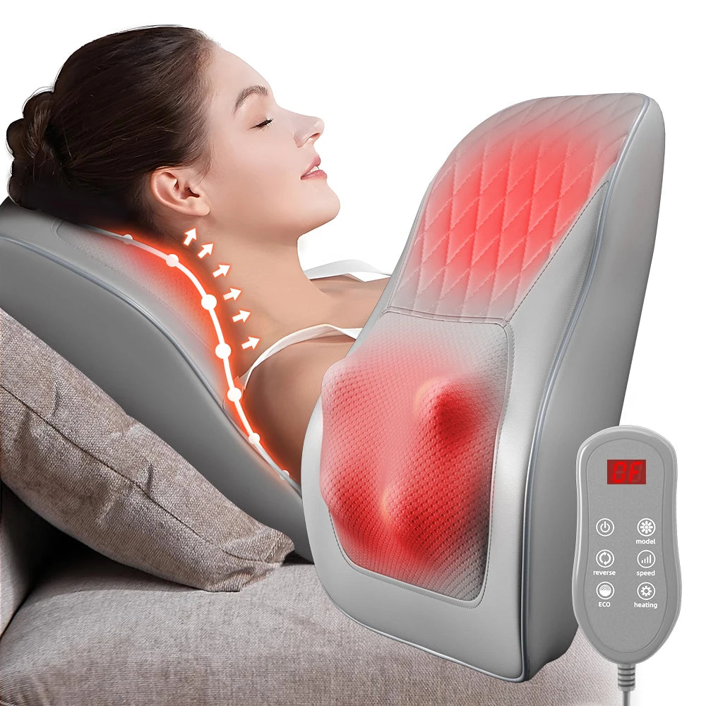 Back Massager Neck Massager with Heat 3D Kneading Massage Pillow for Relax Neck Back Shoulder Legs Gifts for Men Women Mom Dad