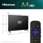 32-Inch HD 720p Smart TV with Roku, Alexa & Google Assistant - Dolby Audio, Slim Bezel Design