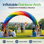 Inflatable Rainbow Arch 20ftx10ft Outdoor Inflatable Archway for Birthday Party Garden Decoration Holiday Advertising Display -