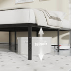 Metal Platform 16IN Tall Basic Bed Frame Sturdy Steel Heavy Duty with Storage Space