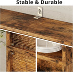 Industrial 5-Shelf Bookcase with Doors, 11.8" Depth
