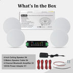 Herdio 4 " 320 Watts 2-Way Bluetooth Ceiling Speakers Package