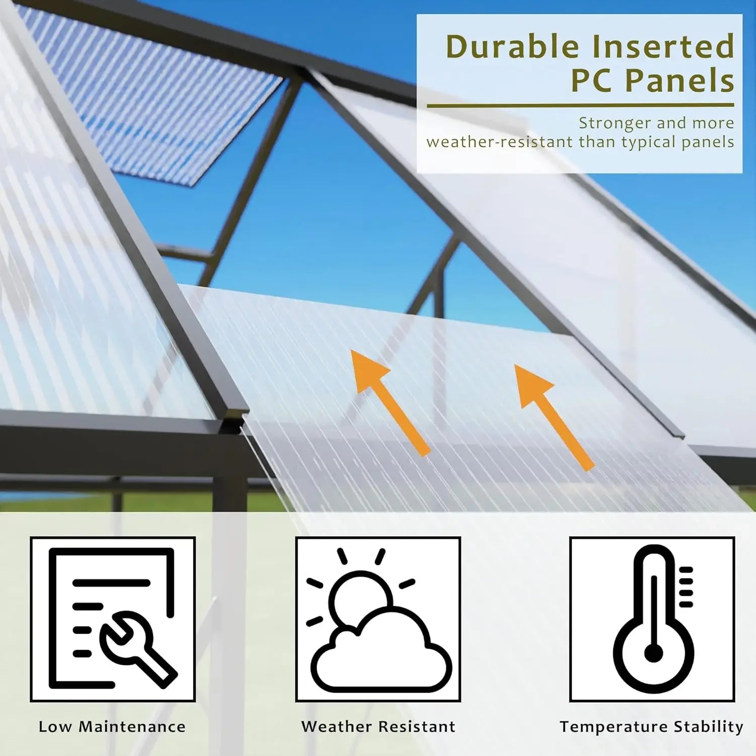 6 x 8 FT Polycarbonate Greenhouse,