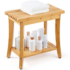 Bamboo Shower Bench 19.1x11.3x18.3 in Waterproof