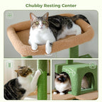Cactus Cat Tree Tower with Plush Hammock