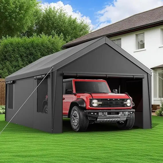 Durable 12x20ft Portable Garage with Galvanized Frame, Waterproof and UV Protection