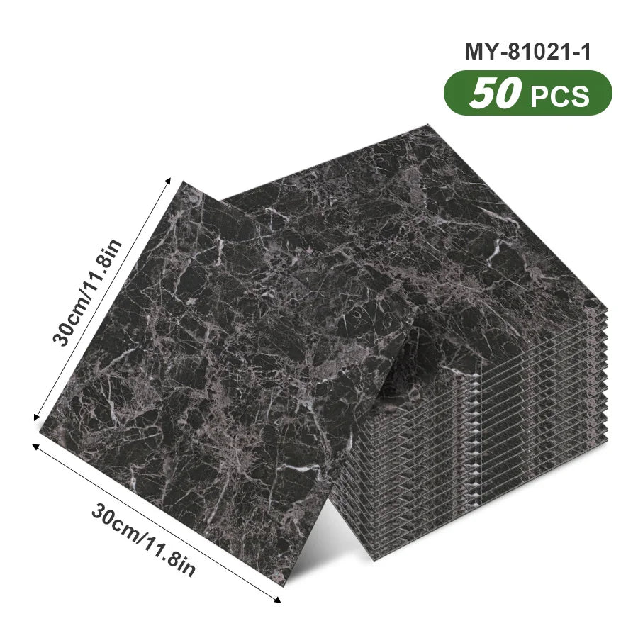 50pcs SXP Floor Sticker Peel and Stick 11.81x11.81in Self adhesive Wall Stickers Easy DIY 1.5mm thick Applies to any indoor