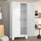 61 Metal Pantry Cabinet with 2 Doors & Adjustable Shelves