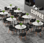 Modern Round Kitchen Dining Table Marble Top 80cm Diameter