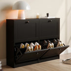 Shoe Cabinet with Flip Drawers, Freestanding Shoe Storage Cabinet with Adjustable Shelf & Anti-Tipping Device