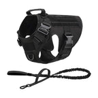 Tactical Dog Harness Collar Leash Molle Pouches For Medium Large Dogs