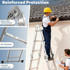 Multi-Purpose Folding Ladder,7 in 1 Aluminium Heavy Duty Collapsible Tall Extension Adjustable