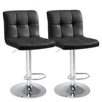 Leather Bar Stools Set of 2,Upholstered Counter Height Bar Stool