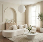 130” Boneless Sectional Modern Curved Sofa Comfy Cloud Couch