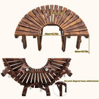 Wrap Around Tree Bench, Outdoor Curved Wooden Seat Semicircular Backrest Design for Gardens Patios Backyards Lawn