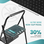Foldable 2-Step Stool with Anti-Slip Pedal & Handrail, 800lbs Capacity Steel Ladder