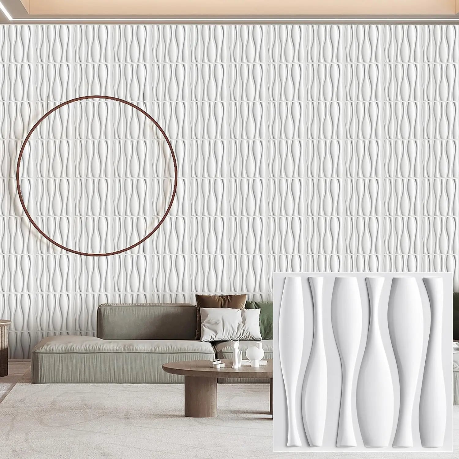30 pack 3D wall panel. PVC flower textured wall panels. 11.8x11.8 Double-Sided Tape.