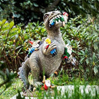 Dinosaur Eating Gnomes Ornaments Handicraft Weatherproof Funny Cute