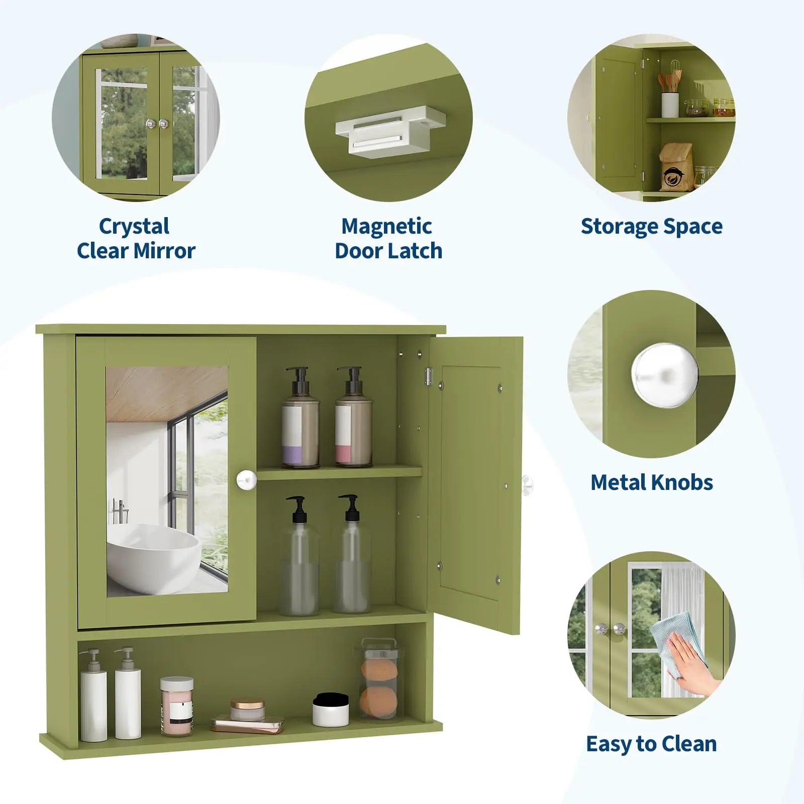 Wall Mounted Medicine Cabinet With Mirror,