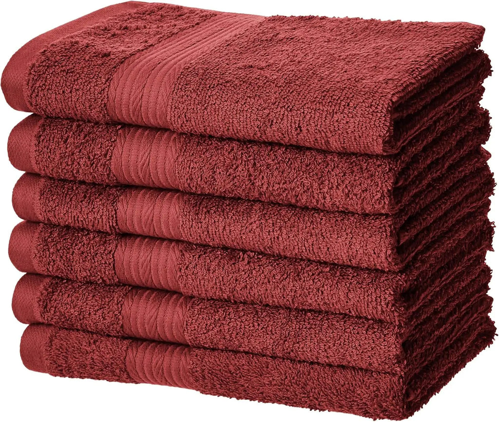 SUNTUG Basics 6 Piece Oversized 100% Cotton Bathroom Towel Set Fade Resistant Soft Absorbent 2 Bath 2 Hand 2 Washcloths Black