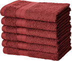 SUNTUG Basics 6 Piece Oversized 100% Cotton Bathroom Towel Set Fade Resistant Soft Absorbent 2 Bath 2 Hand 2 Washcloths Black