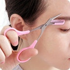 Stainless Steel Eyebrow Trimming Scissors With Comb,