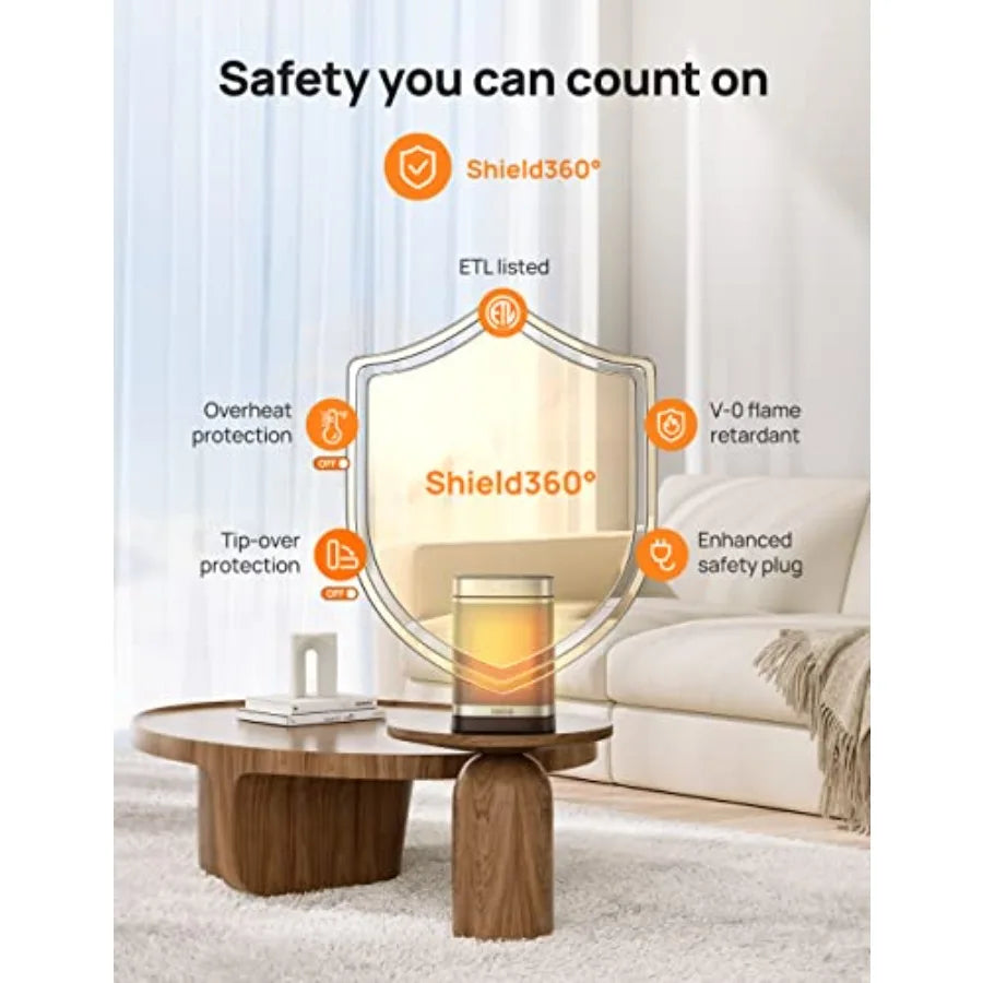 Portable Bathroom Heater 1500W PTC Ceramic with Digital Thermostat 41-95F 70 Oscillating Remote ALCI Safety Plug 12h Timer 5 Mo