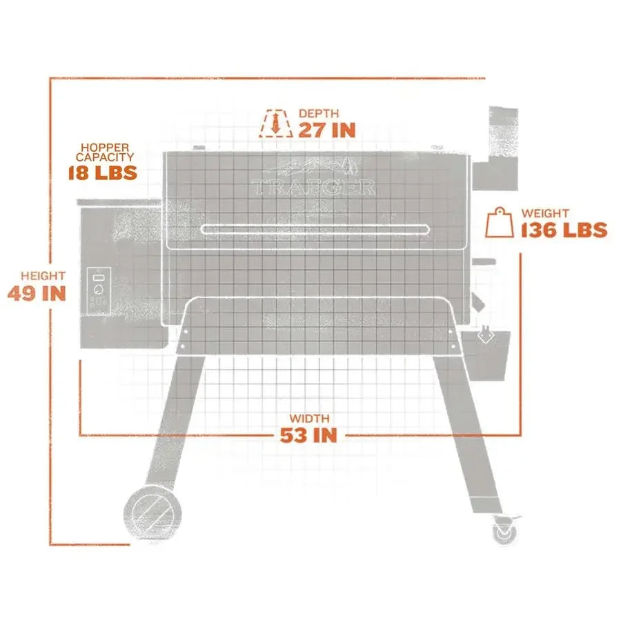Grills Pro 34 Electric Wood Pellet Grill and Smoker, Bronze, 884 Square Inches Cook Area, 450 Degree Max Temperature,