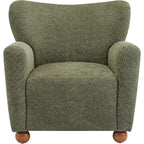 Lindy Wingback Accent Chair, Upholstered Armchair with Rounded Wooden Legs