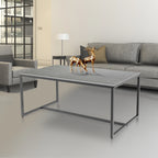 Modern Marble and Metal Frame Open Rectangle Coffee Accent Table