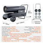 Kerosene Forced Air Heater Portable Torpedo Diesel Space Heater with Thermostat Tank Energy-Efficient heavy-duty Heater