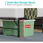 BestMassage Twin Metal Foldable Bed Frame Heavy Duty Steel Slats 6 Legs