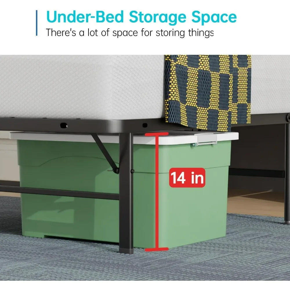 BestMassage Twin Metal Foldable Bed Frame Heavy Duty Steel Slats 6 Legs