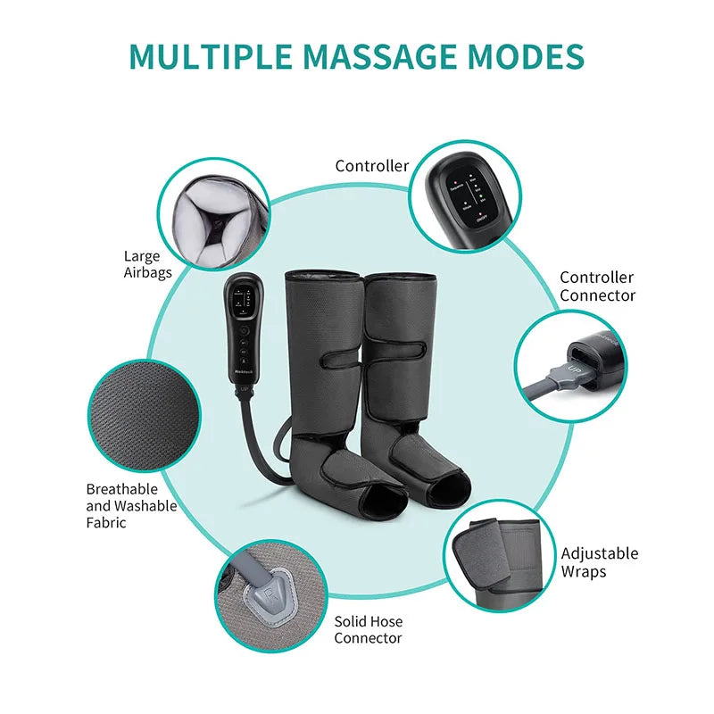 Air Compression Calf Wraps Air Pressure Massage for Blood Circulation and Relaxation Lymphatic Drainage