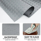 20ft 2mm Thick PVC Floor Mat Roll,  Non-Slip, Waterproof & Easy to Clean - Ideal for Kitchen, Bathroom, Garage, Swimming Pool