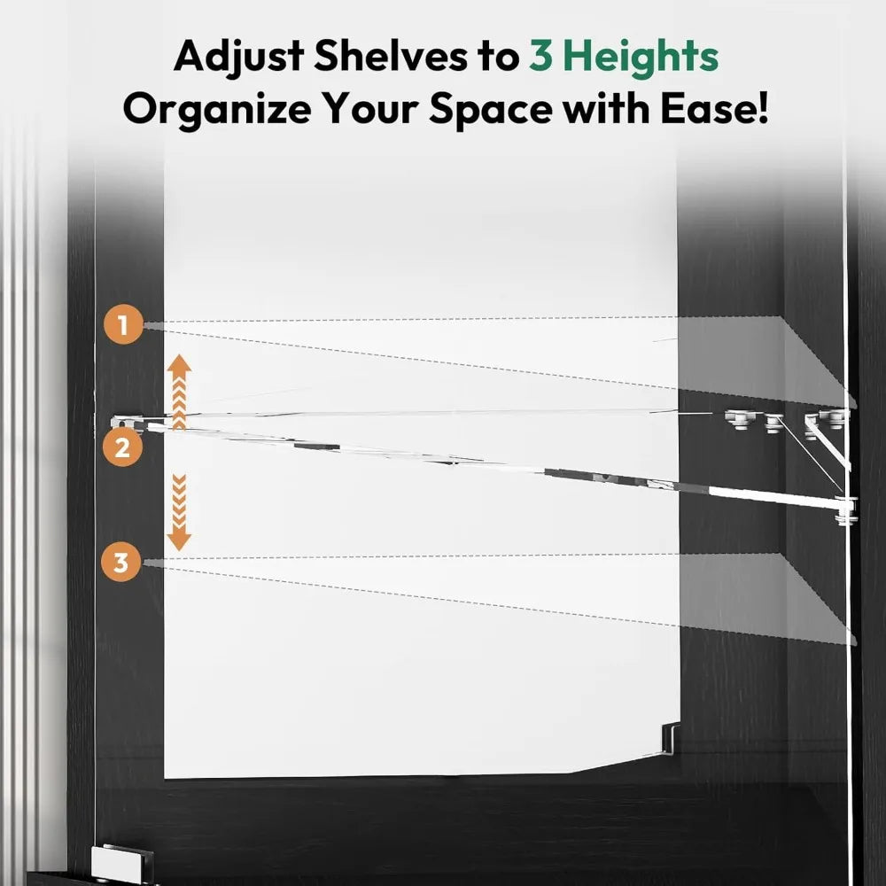 Modern 6-Tier Corner Display Cabinet with Glass Doors and LED Lighting