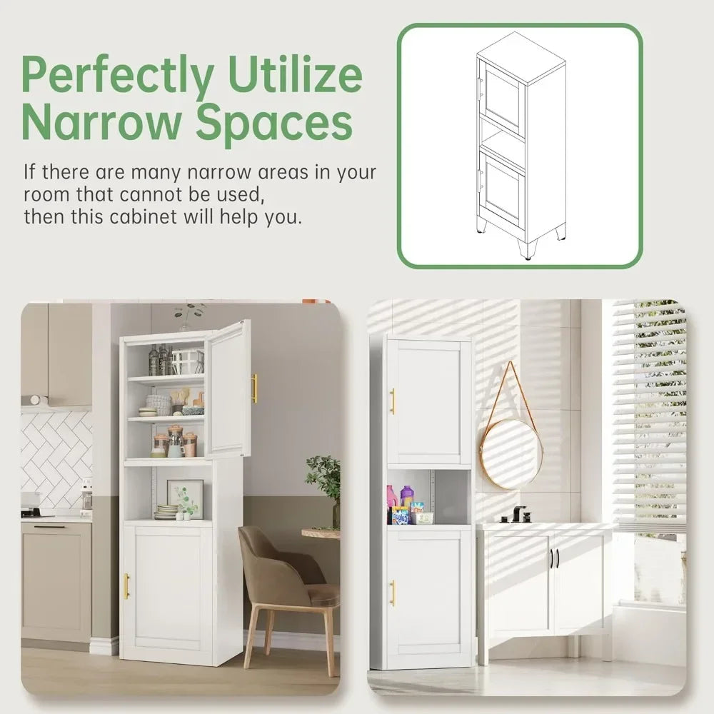 66.93" Tall Metal Storage Cabinet with 4 Adjustable Shelves,