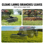 Tow Behind Landscape Rake 60"Tow Dethatcher with 21 Steel Coil Tines