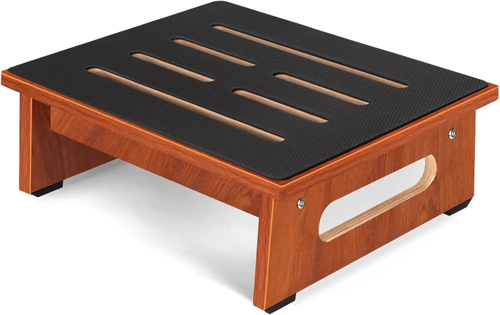Non-Slip Wooden Step Stool for Adults and Seniors, 450 LBS Capacity, Portable for High Beds, Bathroom, Kitchen