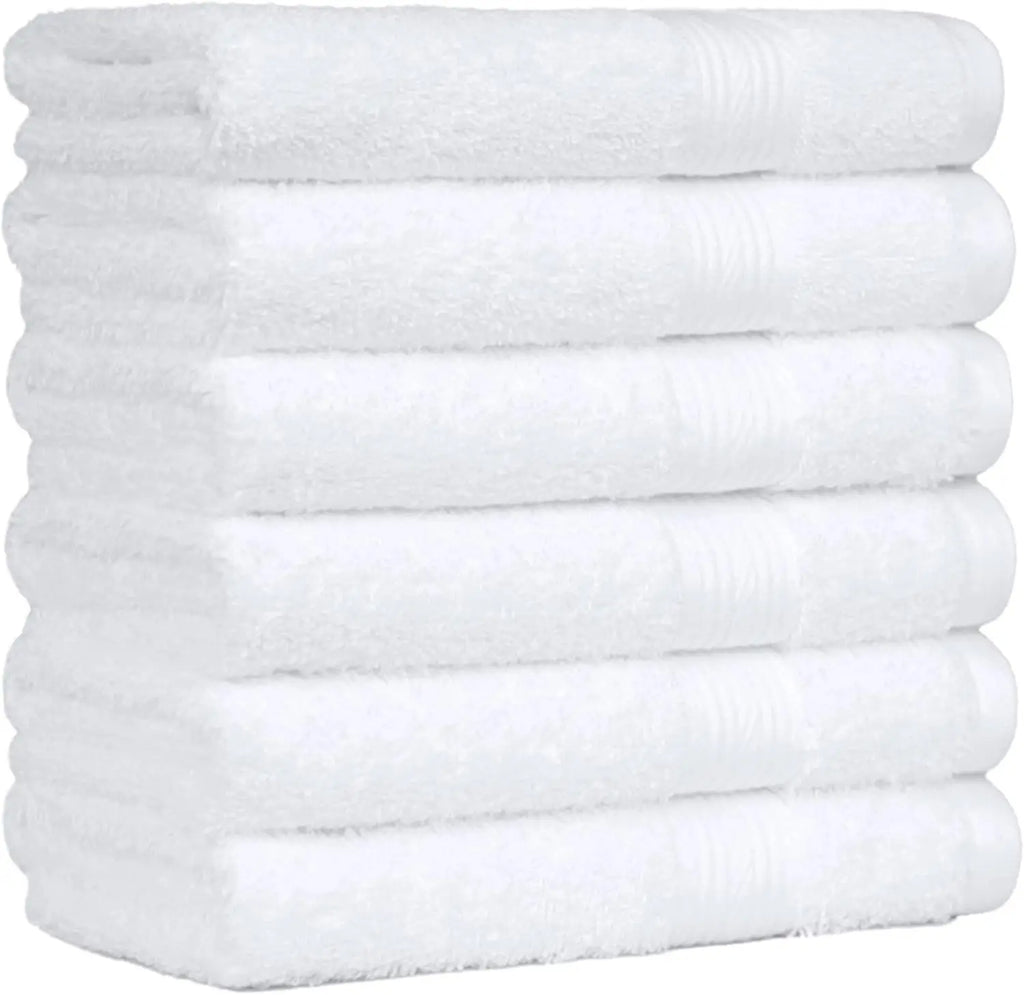 SUNTUG Basics 6 Piece Oversized 100% Cotton Bathroom Towel Set Fade Resistant Soft Absorbent 2 Bath 2 Hand 2 Washcloths Black