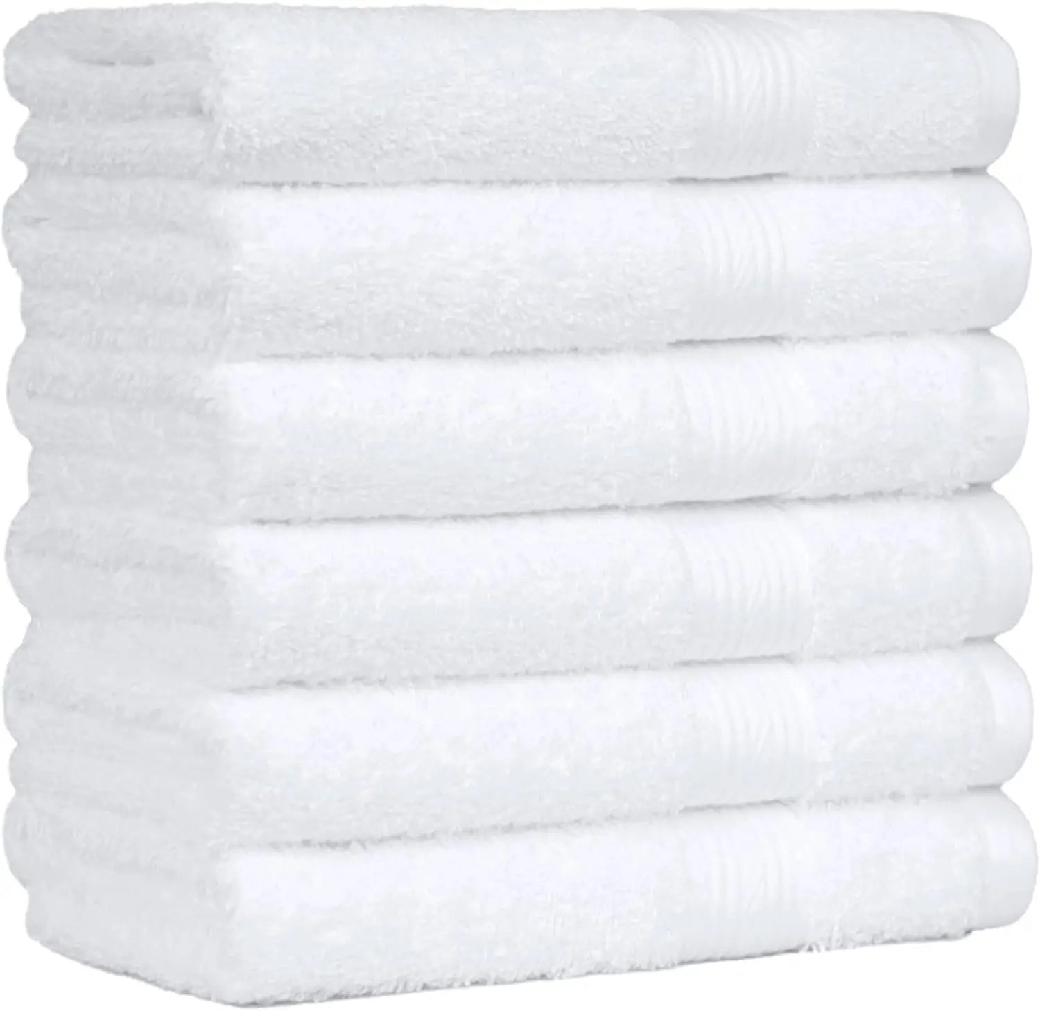 SUNTUG Basics 6 Piece Oversized 100% Cotton Bathroom Towel Set Fade Resistant Soft Absorbent 2 Bath 2 Hand 2 Washcloths Black