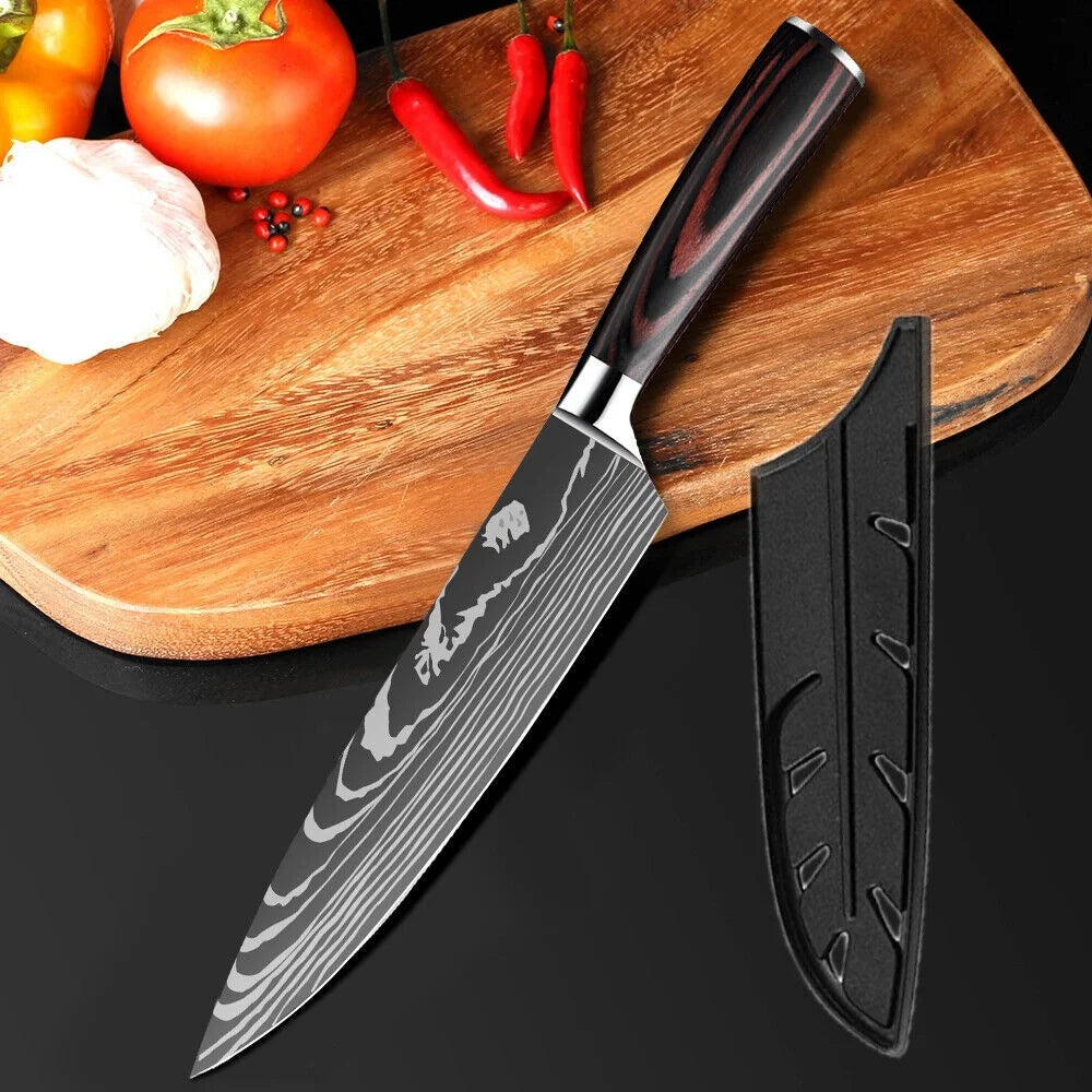 ZENG 8inch Super Sharp Chef knife with Cover Stainless steel