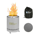 Portable Smokeless Tabletop Fire Pit with Fireproof Mat, Mini Low Smoke Camping Stove, Includes Travel Bag, Stainless Steel