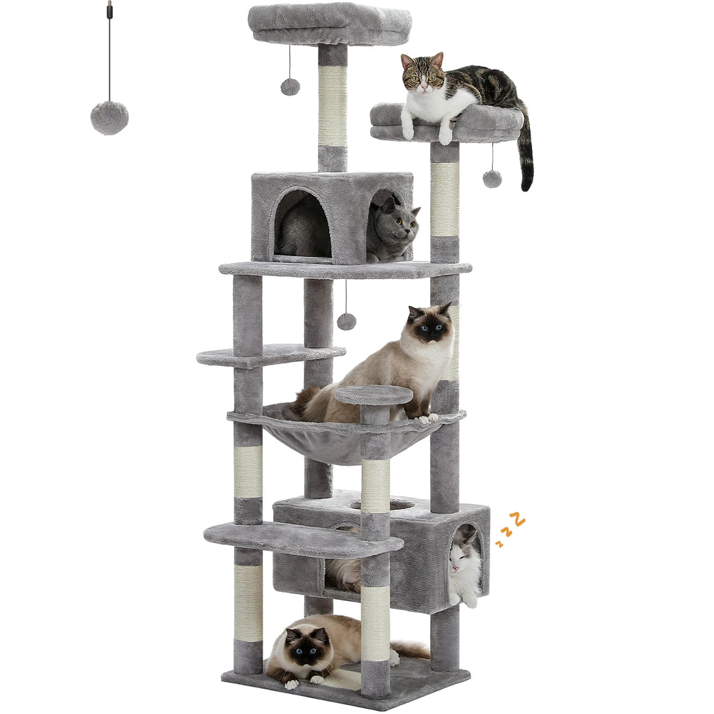 Multi-Level Cat Tree Tower with Scratching Posts&Board