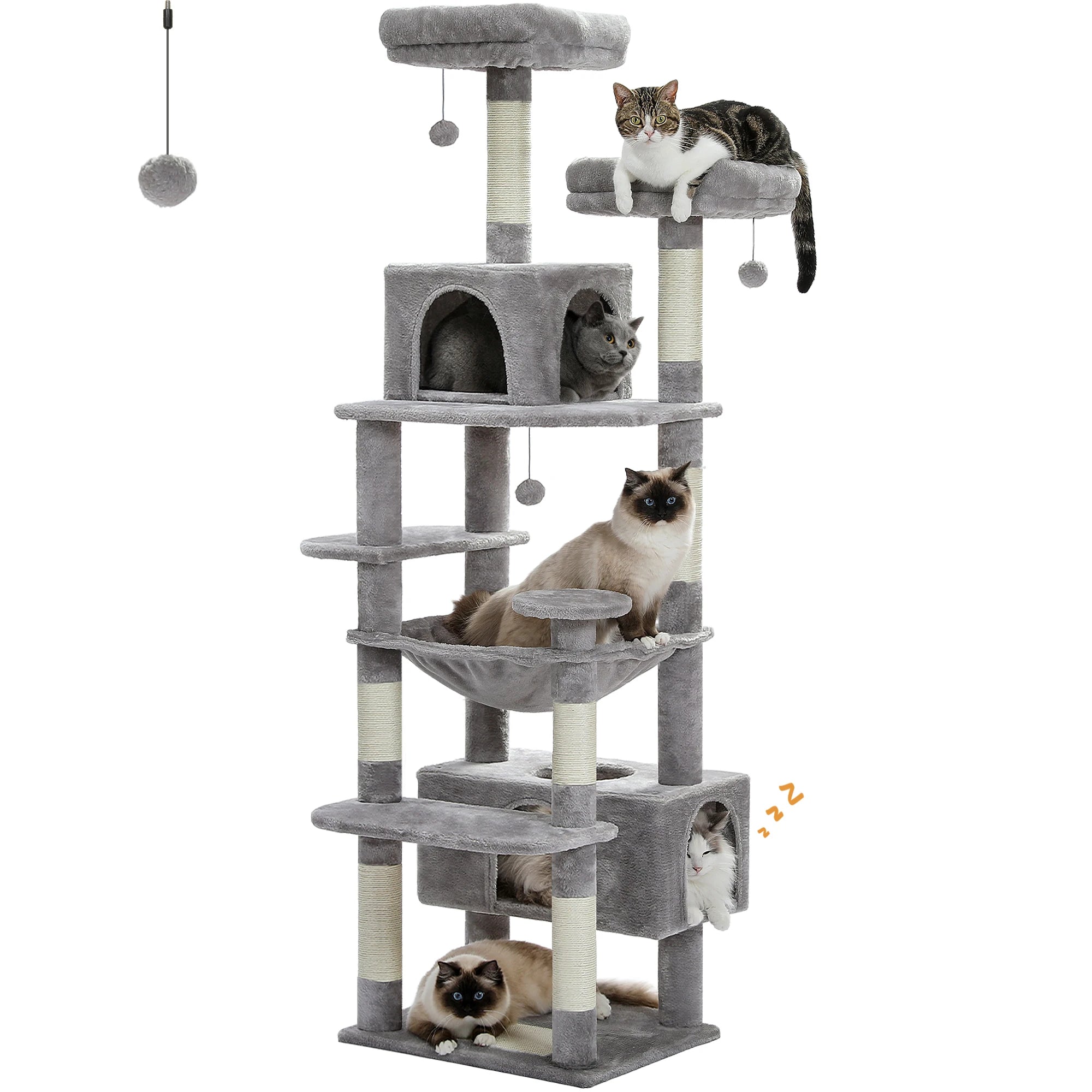 Multi-Level Cat Tree Tower with Scratching Posts&Board