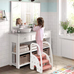 Adjustable 3-Step Toddler Step Stool with Handrails–Non-Slip Pedals