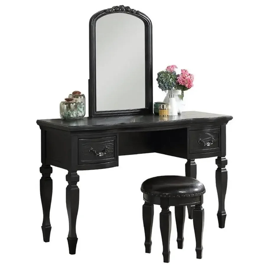 Metro Vanity with Stool, Black